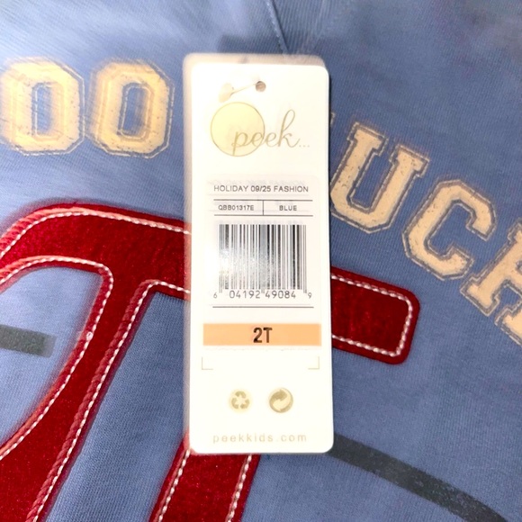 Peek Too Much Boys Sweatshirt Blue Size 2T NWT - Picture 5 of 6